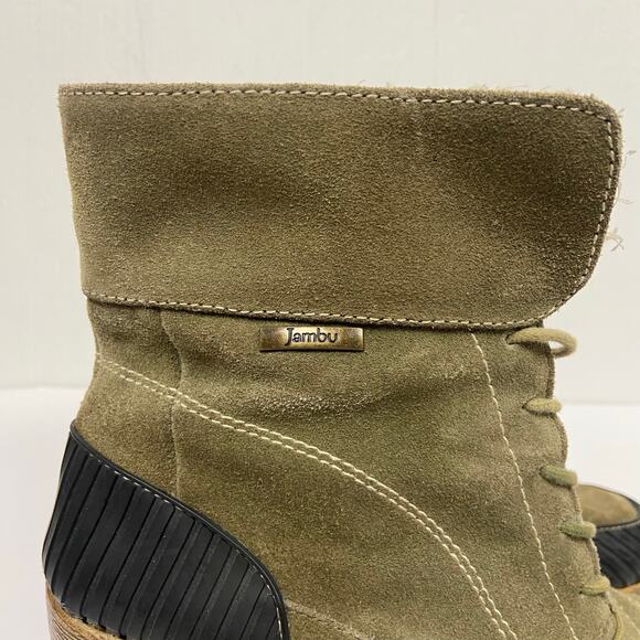 Jambu Netherlands Green Suede Lace Up Boots Witchy Steampunk Grunge Size 8 - Picture 12 of 13